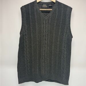 Vintage Ash Creek Men's Charcoal Cable Knit Vest